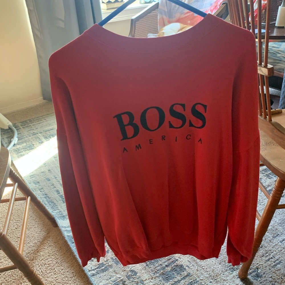 Boss America red crewneck sweatshirt xl